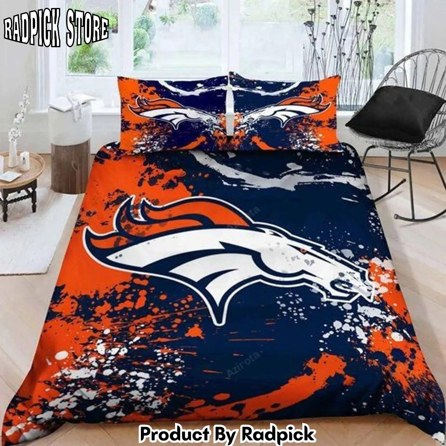 Radpick v6 denver broncos bedding set duvet cover pillow cases rp327541